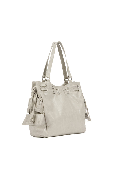 DEINET NEW STUD STRING BIG BAG IN ASH BEIGE