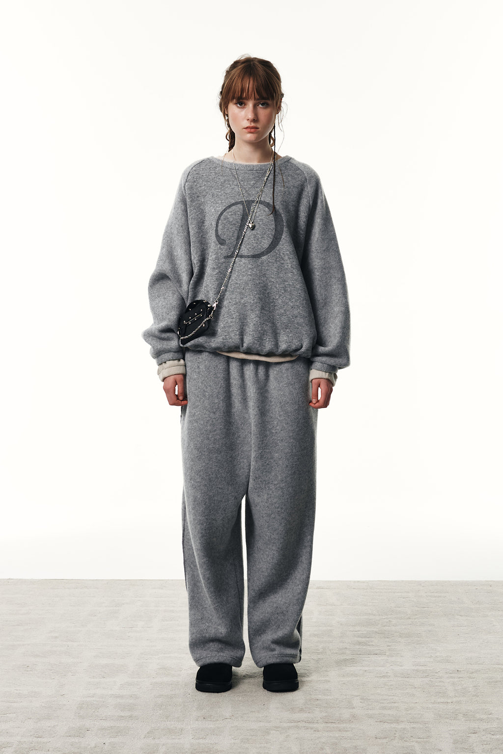SMOOTH D LOGO KNIT PANTS & SWEATSHIRTS / 3COLORS