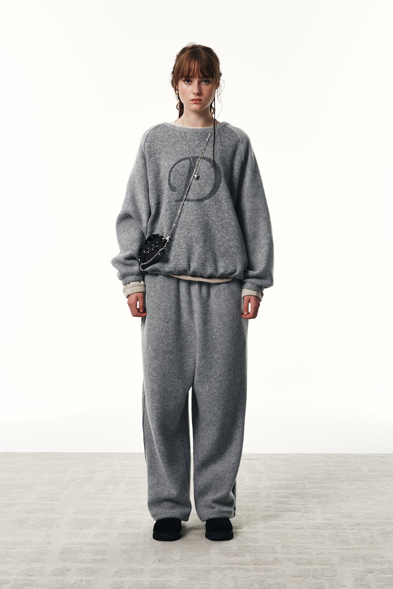SMOOTH D LOGO KNIT PANTS & SWEATSHIRTS / 3COLORS