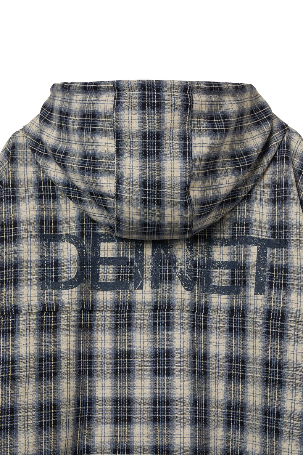 DEINET CHECK BOMBER JACKET IN NAVY