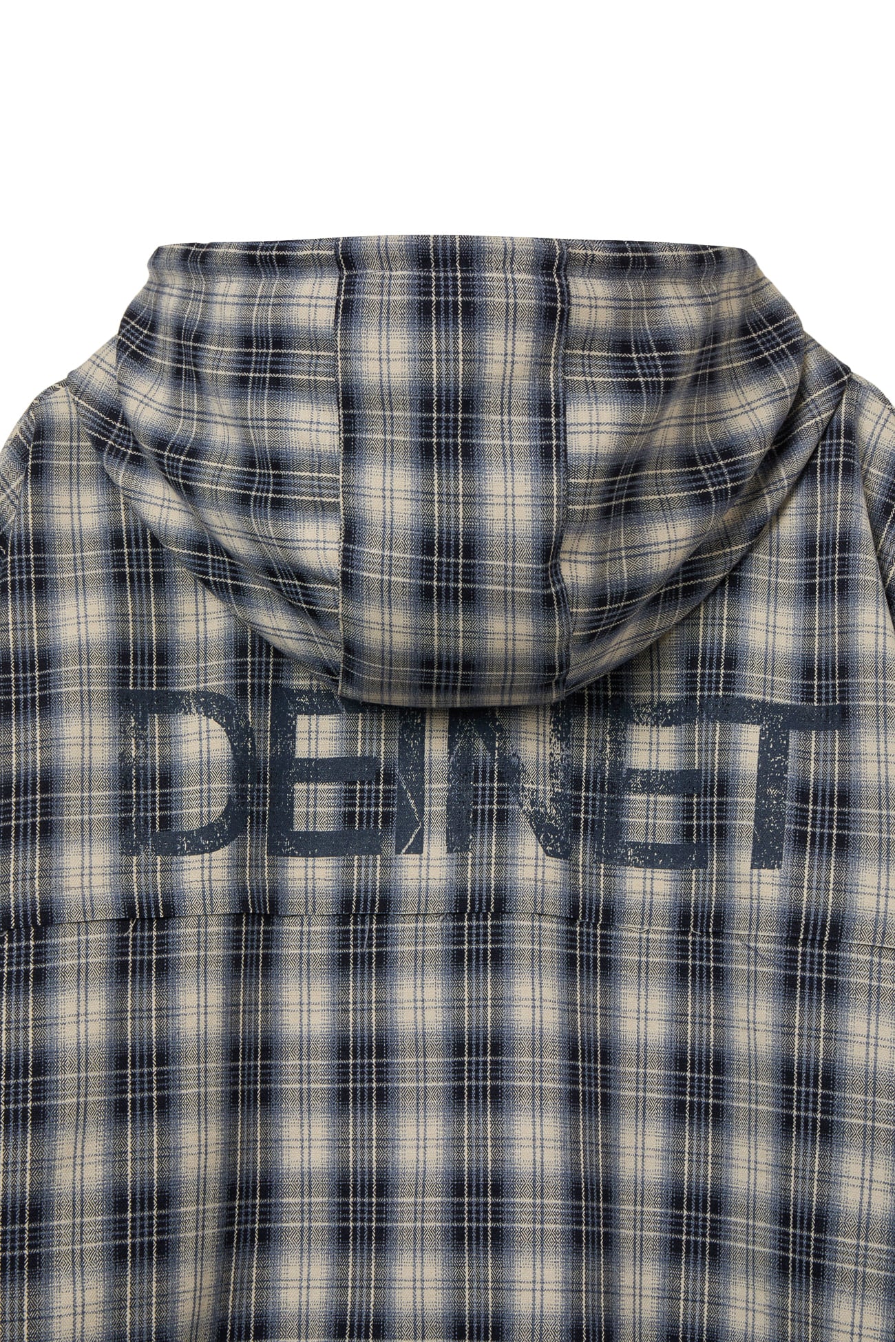 DEINET CHECK BOMBER JACKET IN NAVY