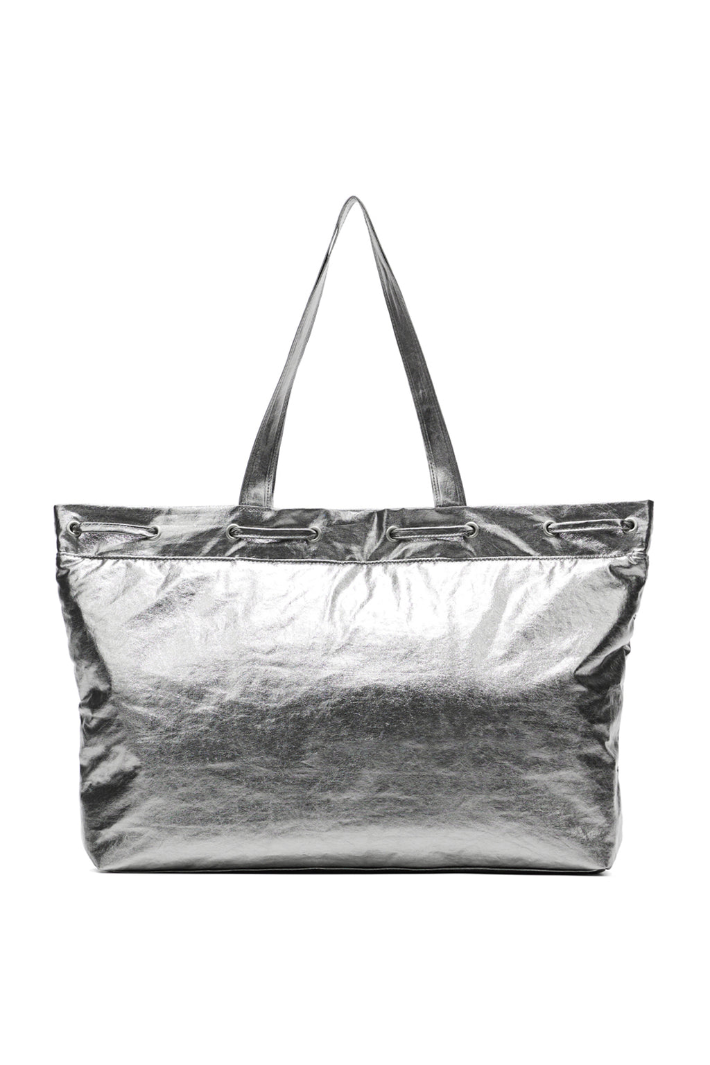 DEINET D STITCH PADDING BAG IN SILVER