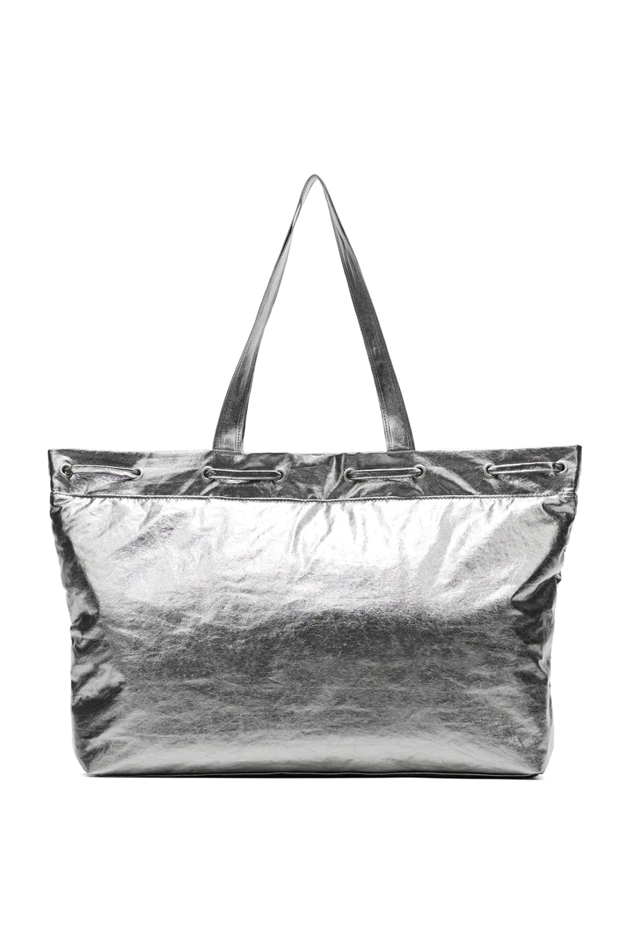 DEINET D STITCH PADDING BAG IN SILVER