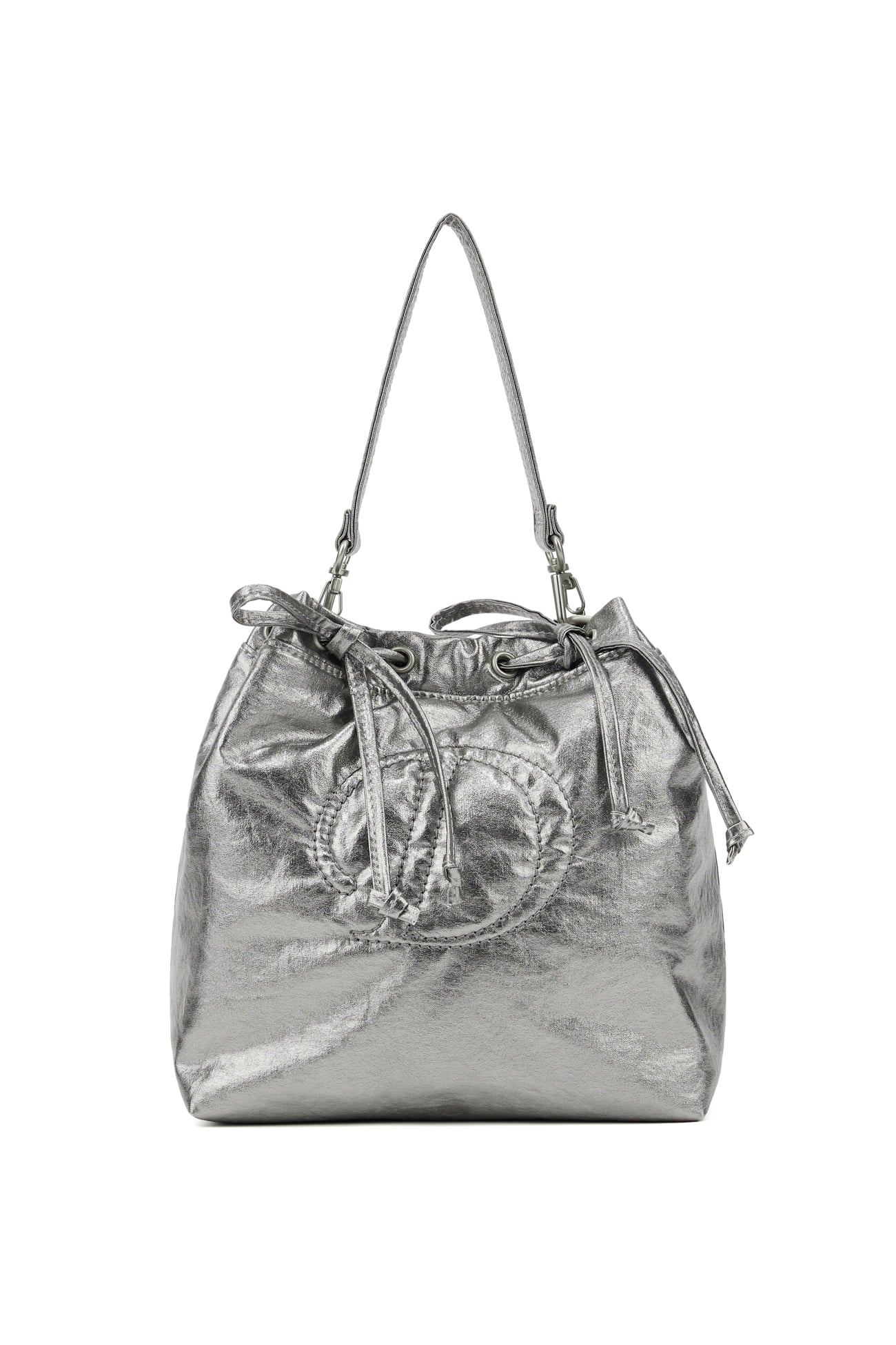 DEINET D STITCH PADDING MINI BAG IN SILVER