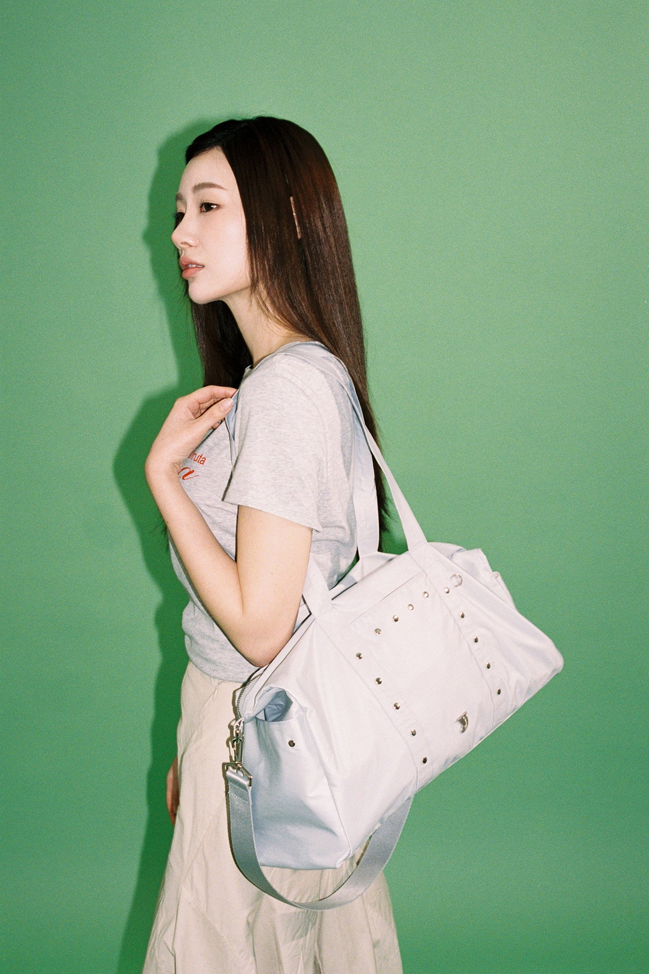 Yeomim stud duffle bag / cool grey