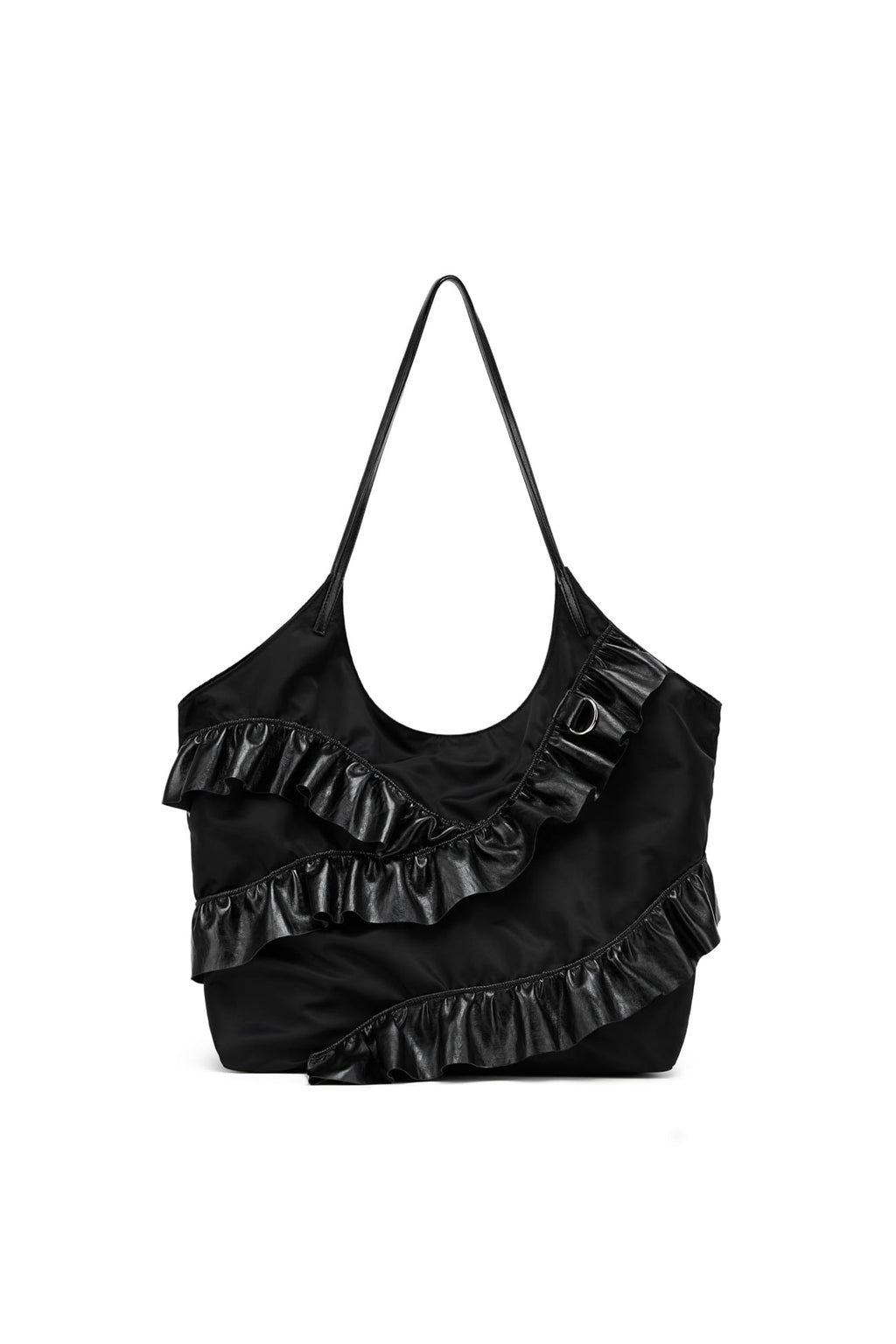 FRILL BIG BAG IN BLACK