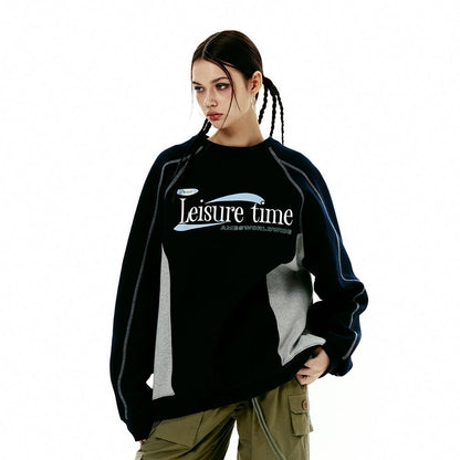 Ames-Worldwide LEISURE TIME LOGO SWEATSHIRT NAVY