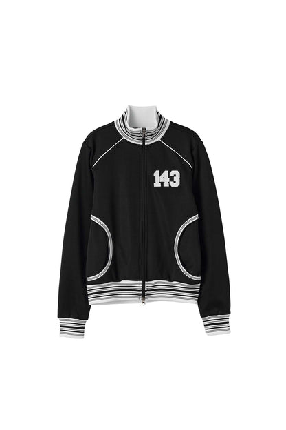 Sculptor Stripe Track Zip-Up Black