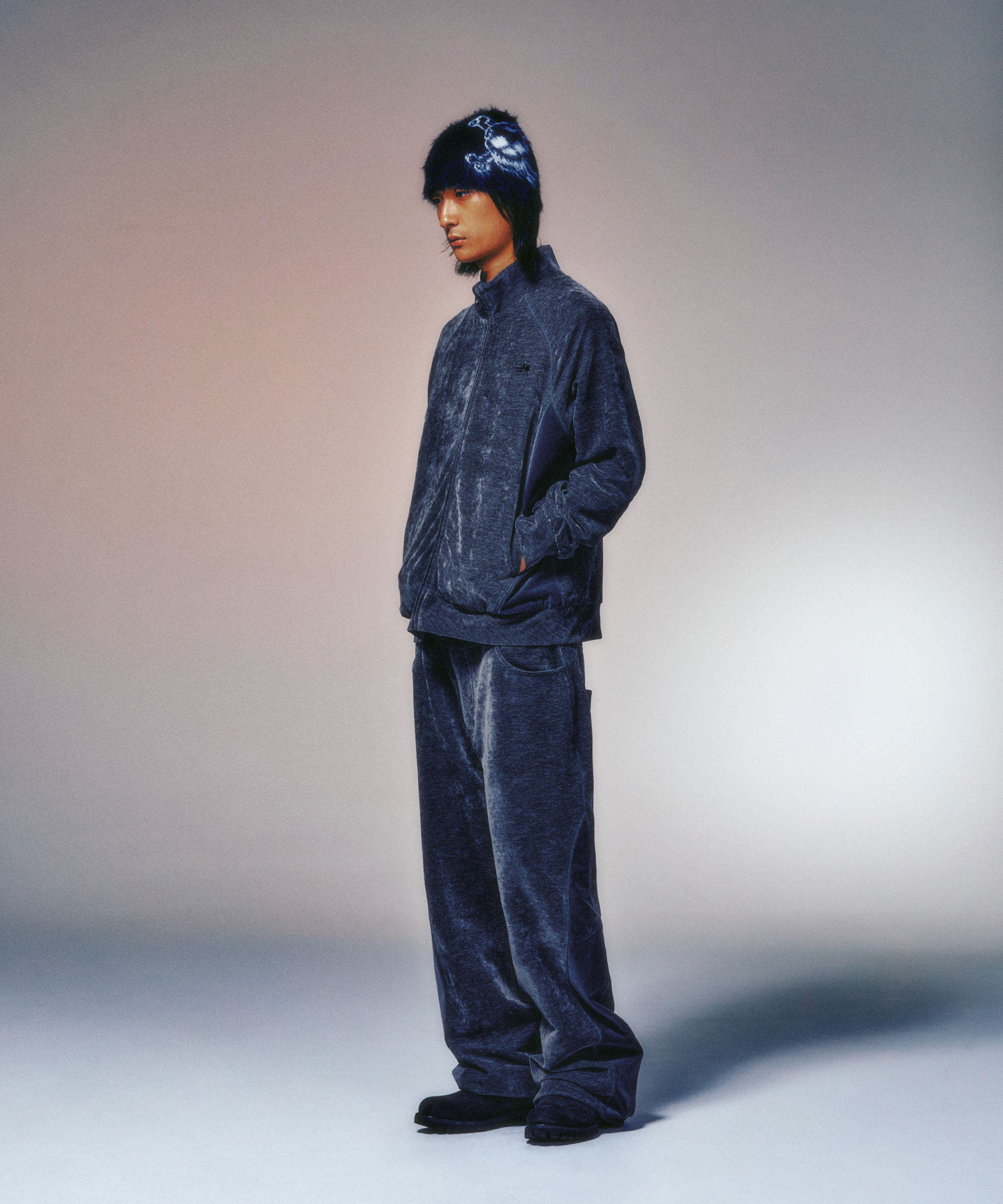 niceghostclub VELOUR TRACK JACKET [GREY]