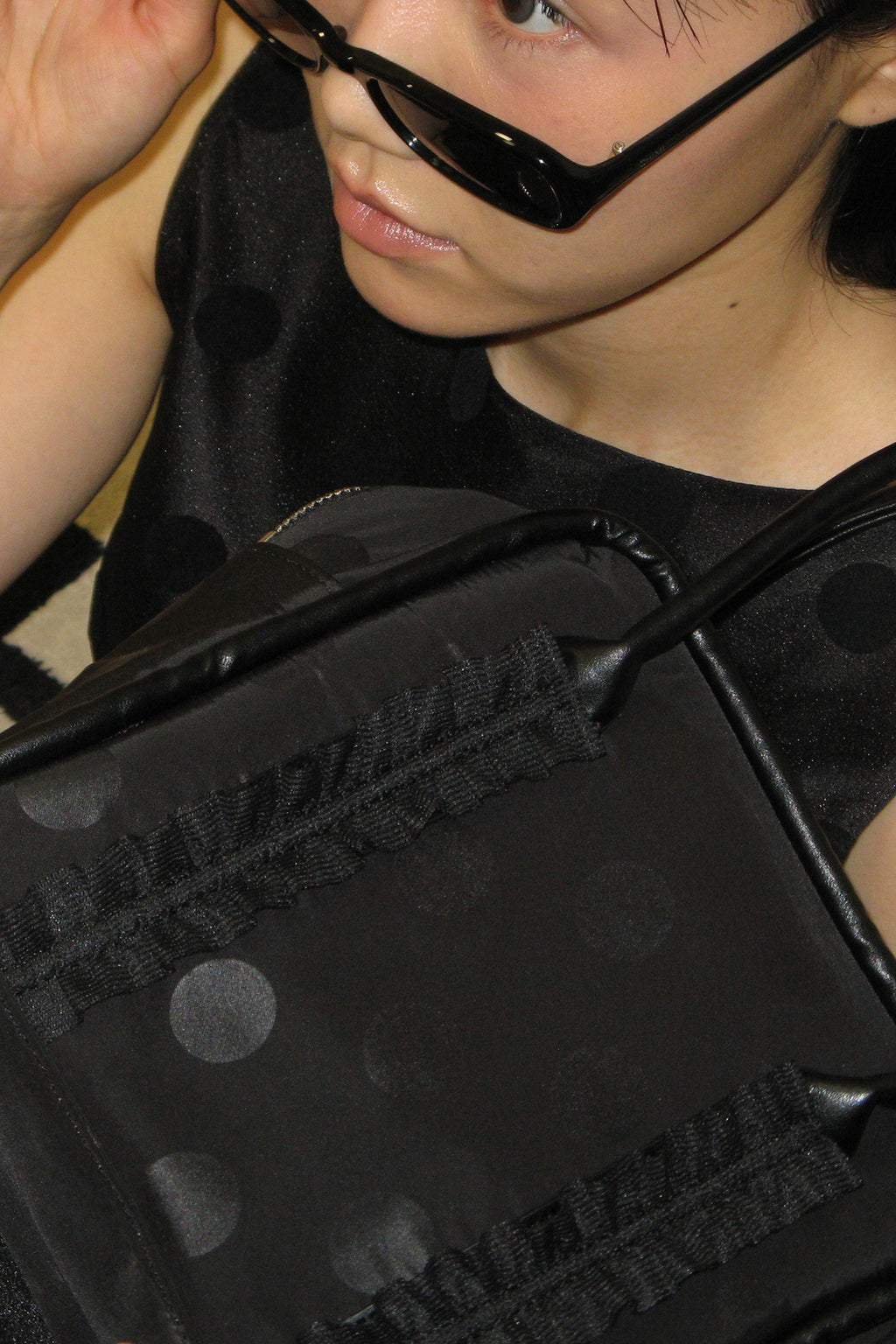 Yeomim mini box bag / black dot