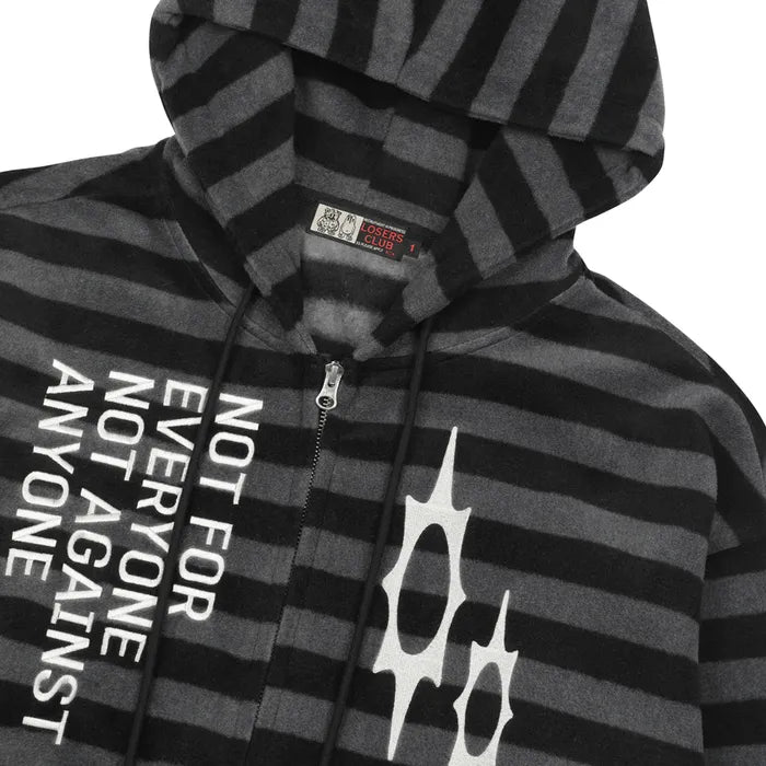 LSC Logo Stripe Fleece 2-way Hoodie Zip-up Black