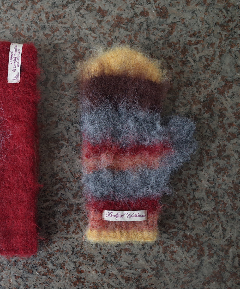 Rockfish Stripe Shaggy Mittens / 5colors