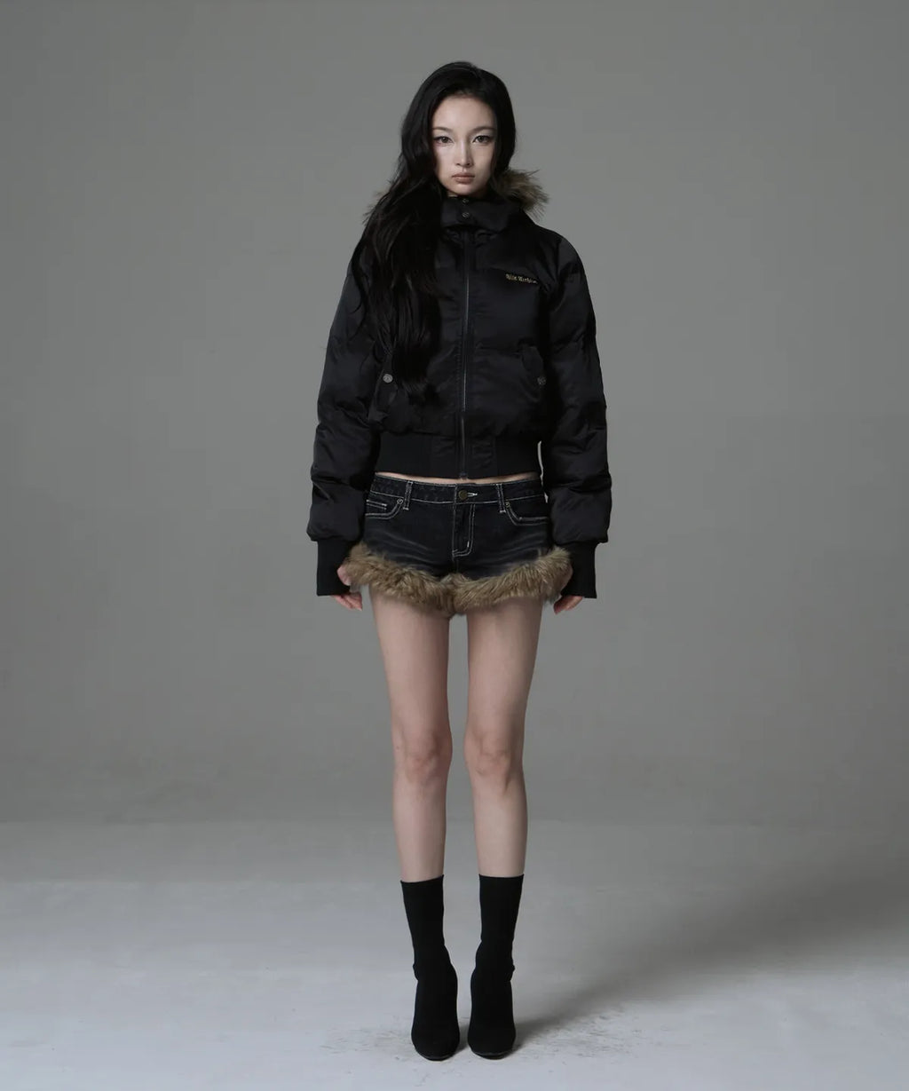[GILA ARCHIVE] Fur Hood Light Padded Jacket - 2 Colors