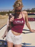 [asif calie] GURLS GLITER DOT SLEEVELESS BURGUNDY
