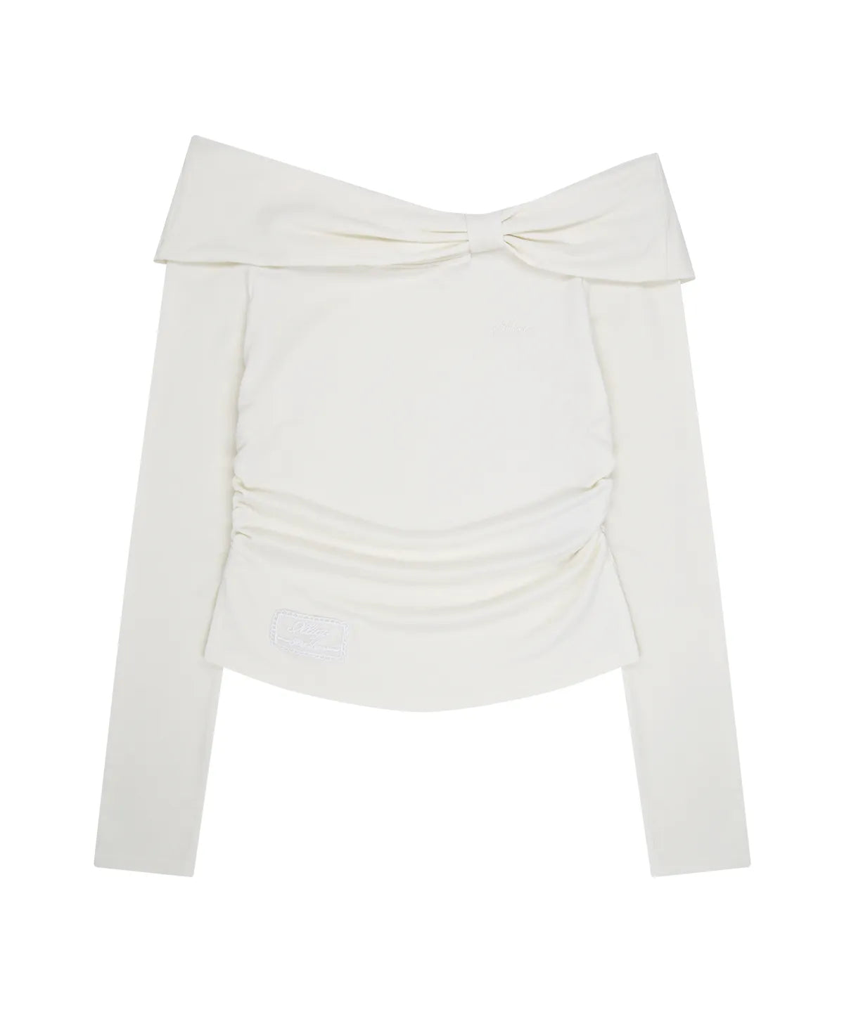 [illigo] BOW OFF SHOULDER LONG SLEEVE_WHITE
