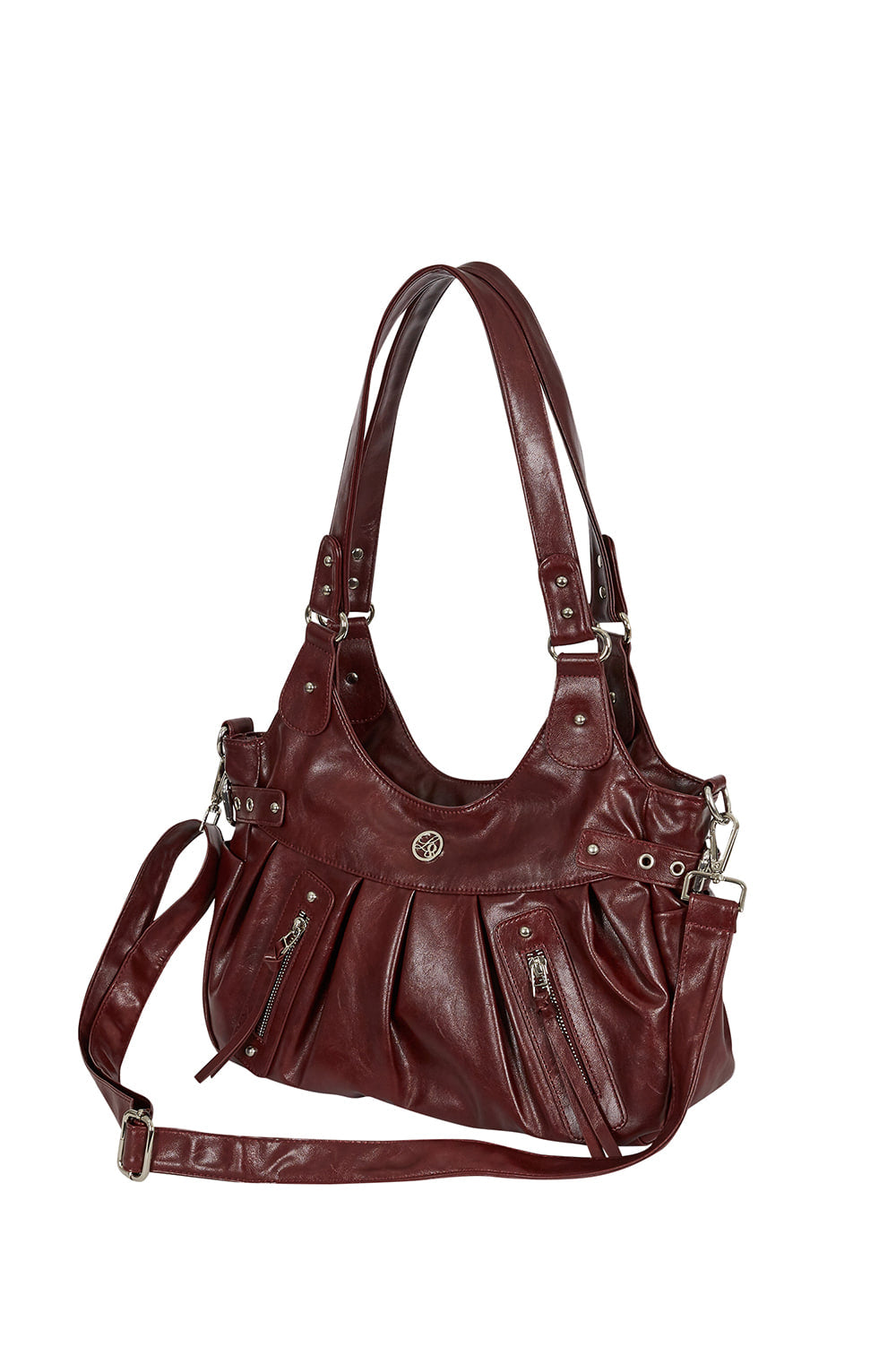 ILLIGO Amber Buckle Shoulder Bag / Burgundy