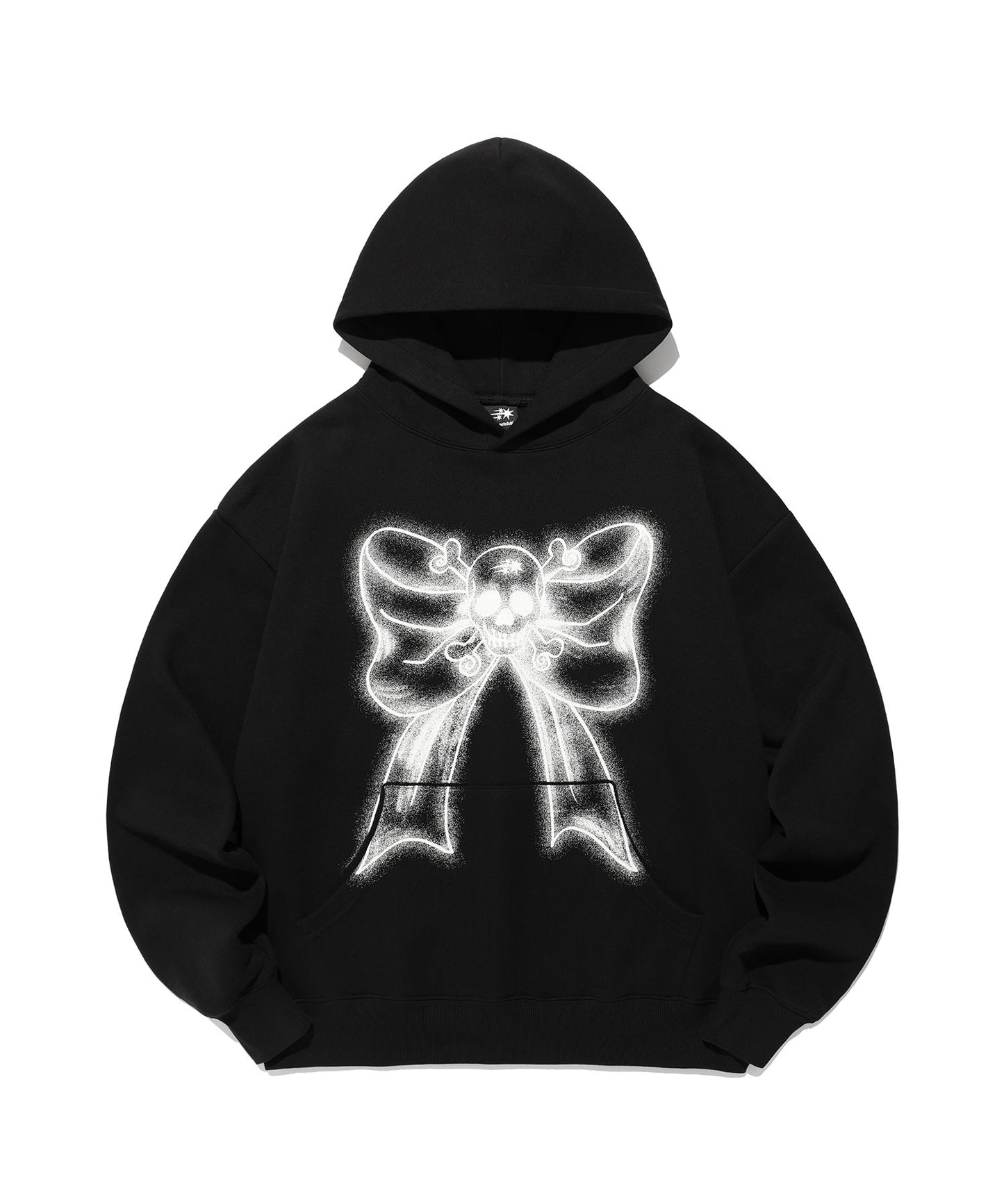 niceghostclub SKULL RIBBON HOODIE [BLACK]