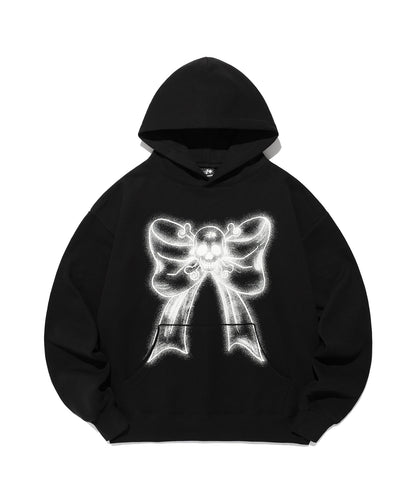 niceghostclub SKULL RIBBON HOODIE [BLACK]