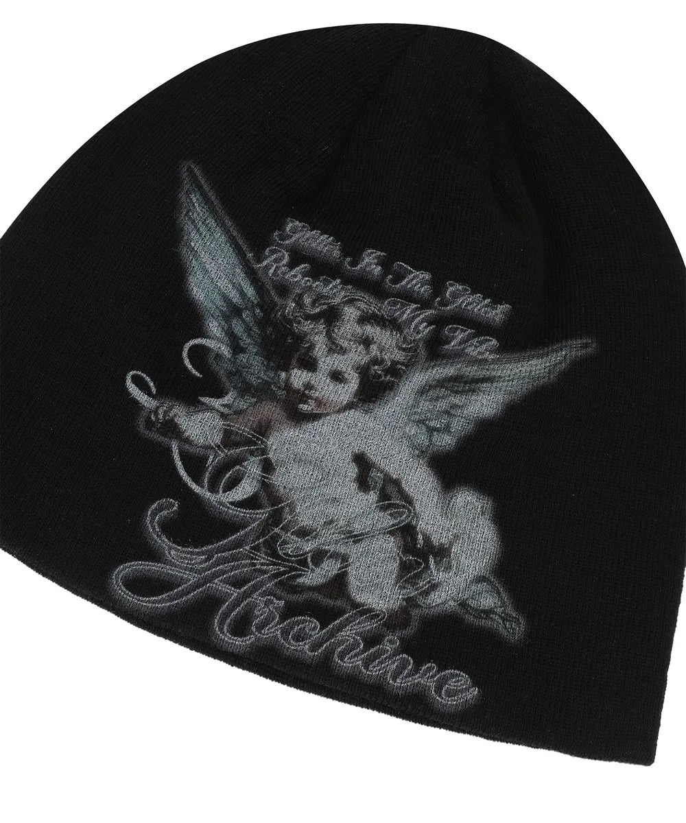 GILA ARCHIVE BABY ANGEL GRAPHIC BEANIE_BLACK