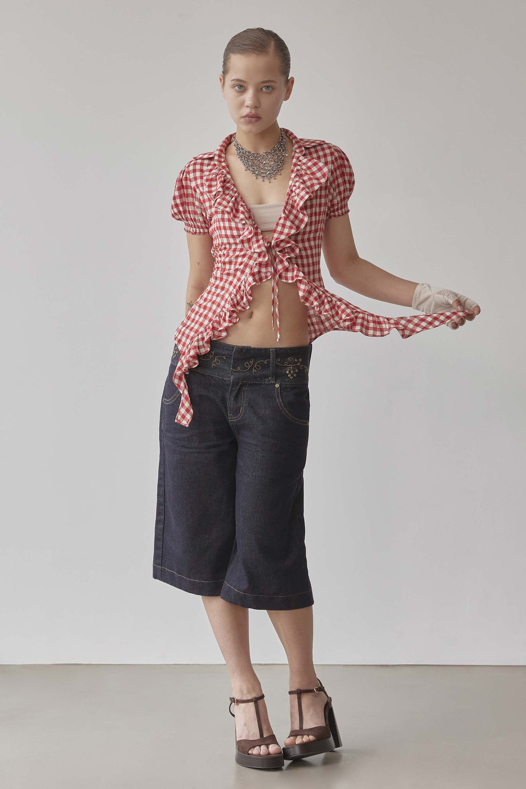 Cottage Open Blouse Red