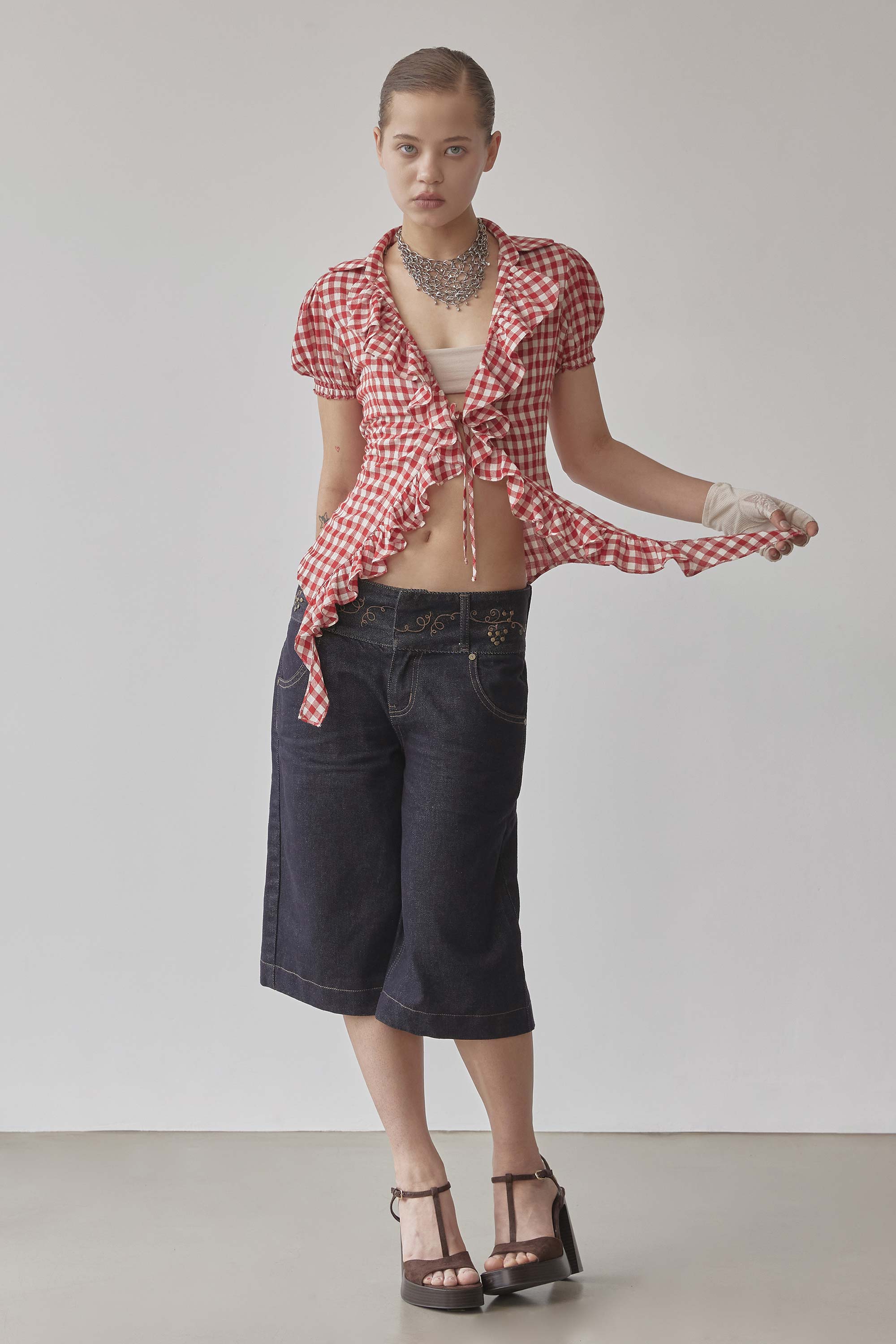 Cottage Open Blouse Red