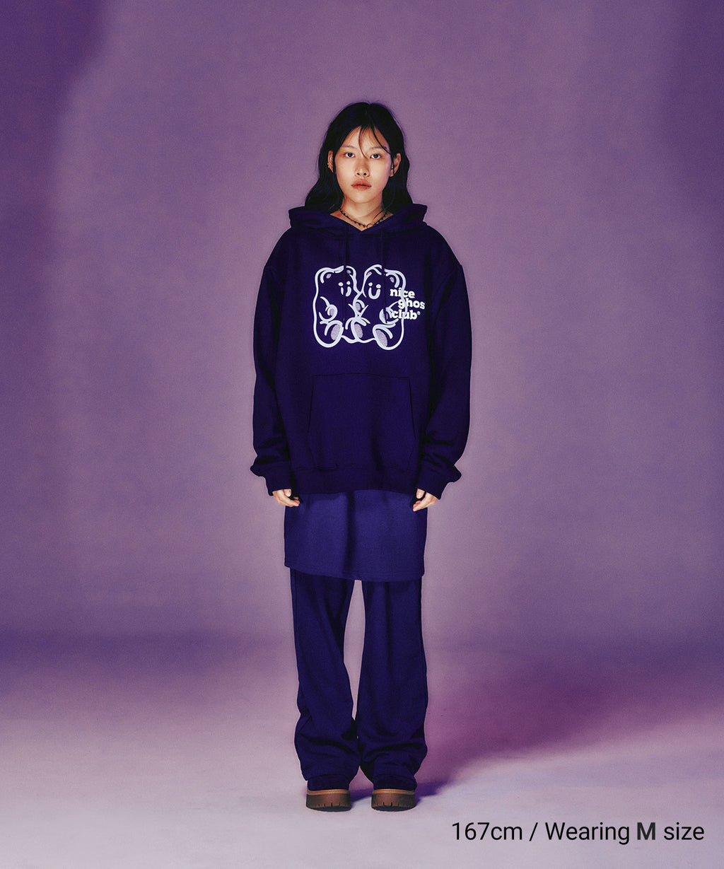 niceghostclub LOGO SWEAT LAYERED PANTS [NAVY]