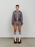 CALIE BABE STRIPE SHORTS BROWN