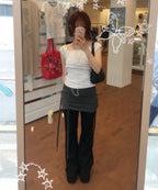 [FLAREUP] LAYERED BUSTIER T-SHIRT_4 COLORS