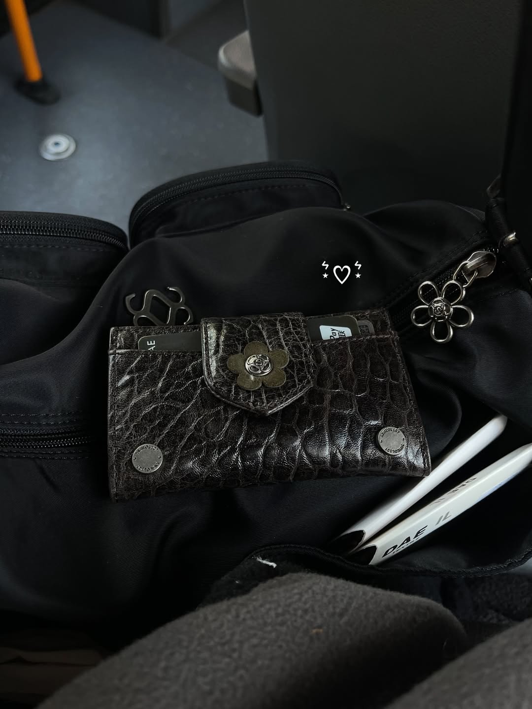 siweol Fleur Card Wallet (Chocolate)