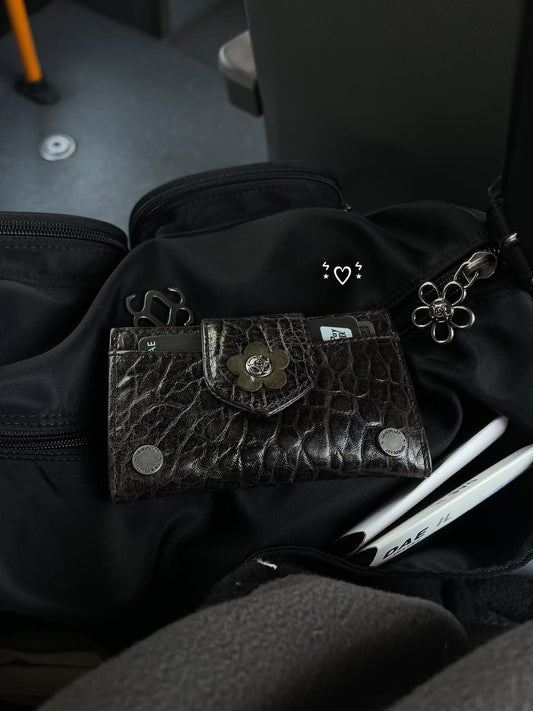 siweol Fleur Card Wallet (Chocolate)