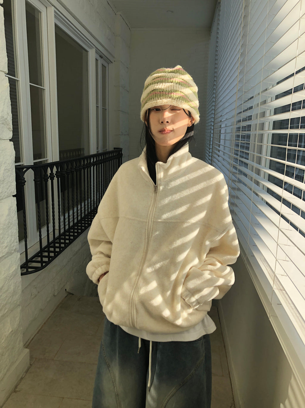 CREAM BEANIE