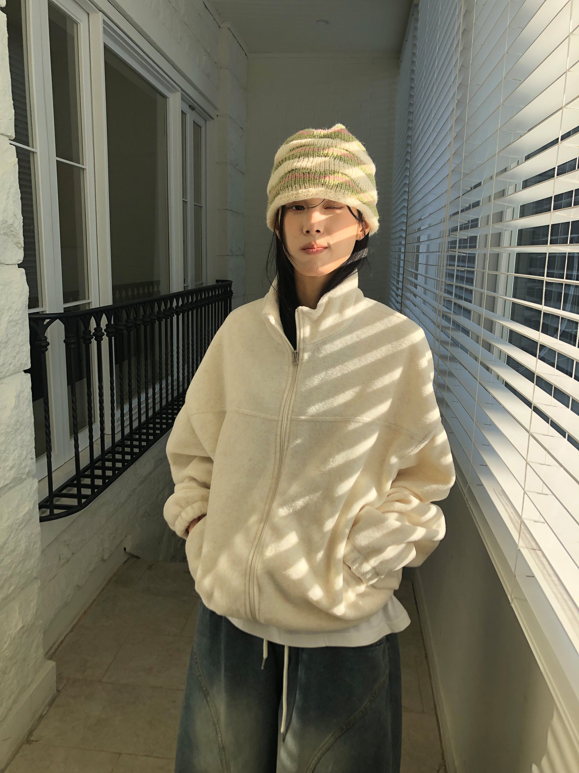 CREAM BEANIE