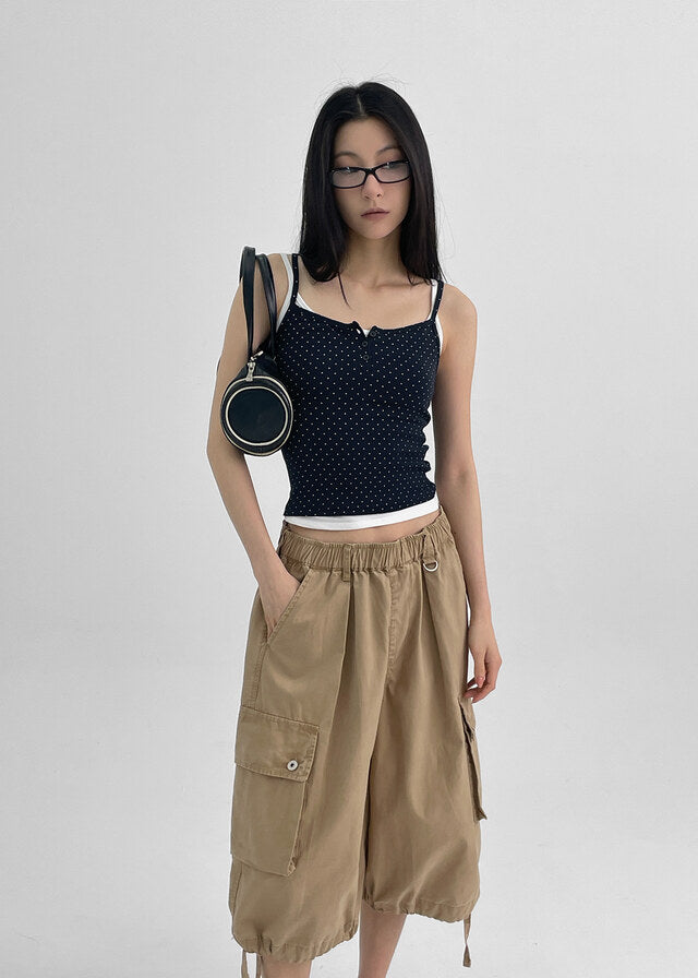 [韓國製造🇰🇷] Dot Henry Neck Tank Top / 2colors