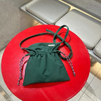Drawstring Crossbody Bag / DEEP GREEN