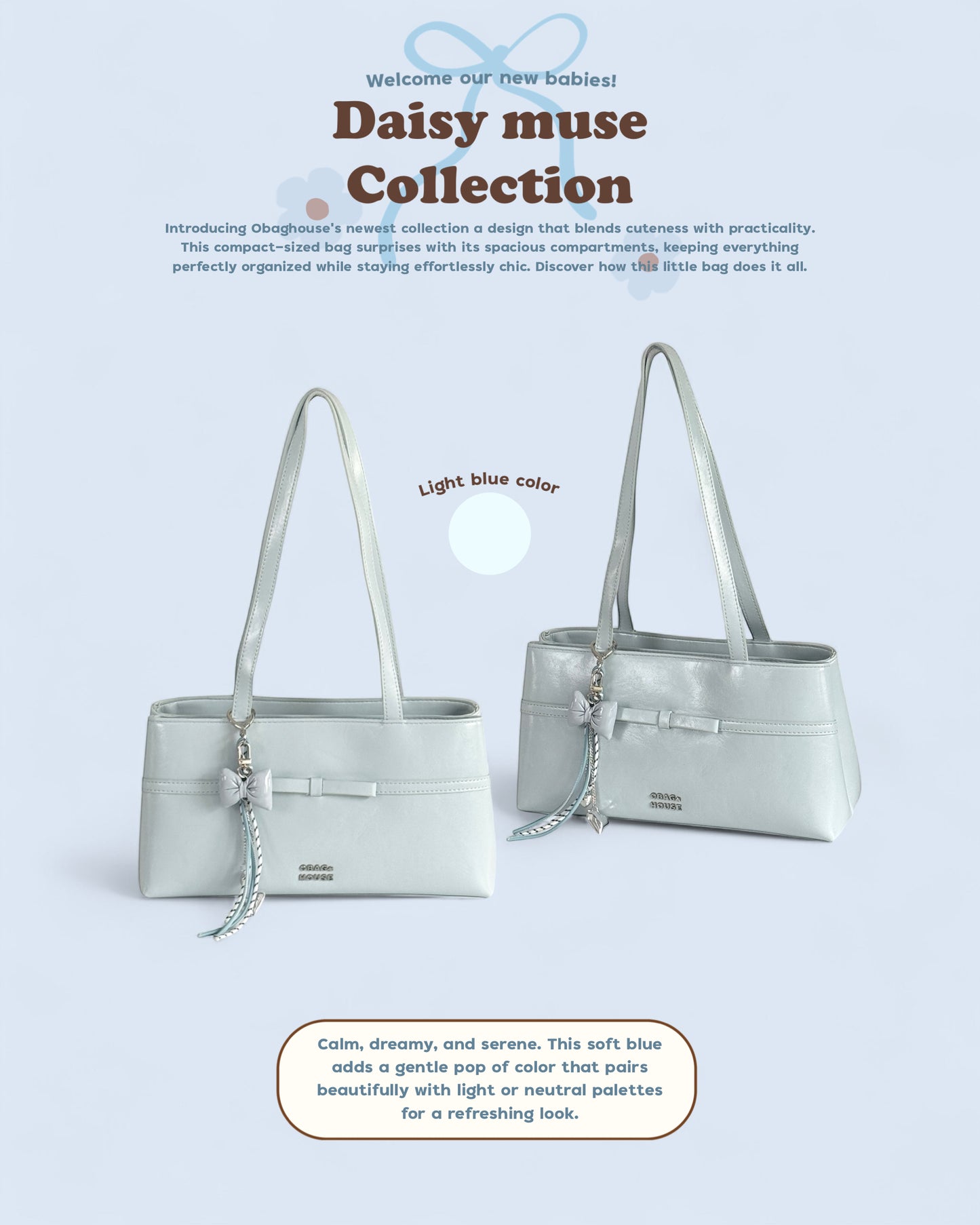 𝑯𝒐𝒍𝒊𝒅𝒂𝒚 𝑺𝑨𝑳𝑬 [香港現貨✨] [獨家代理🎀] Daisy Muse Ballerina Shoulder Bag - 6colors