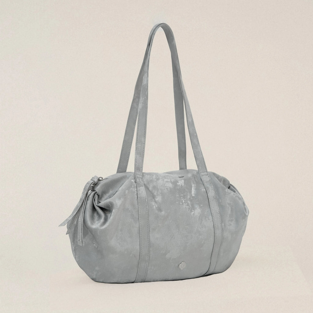 Heeari Aurora Shirring Duffel Bag - Glossy Grey