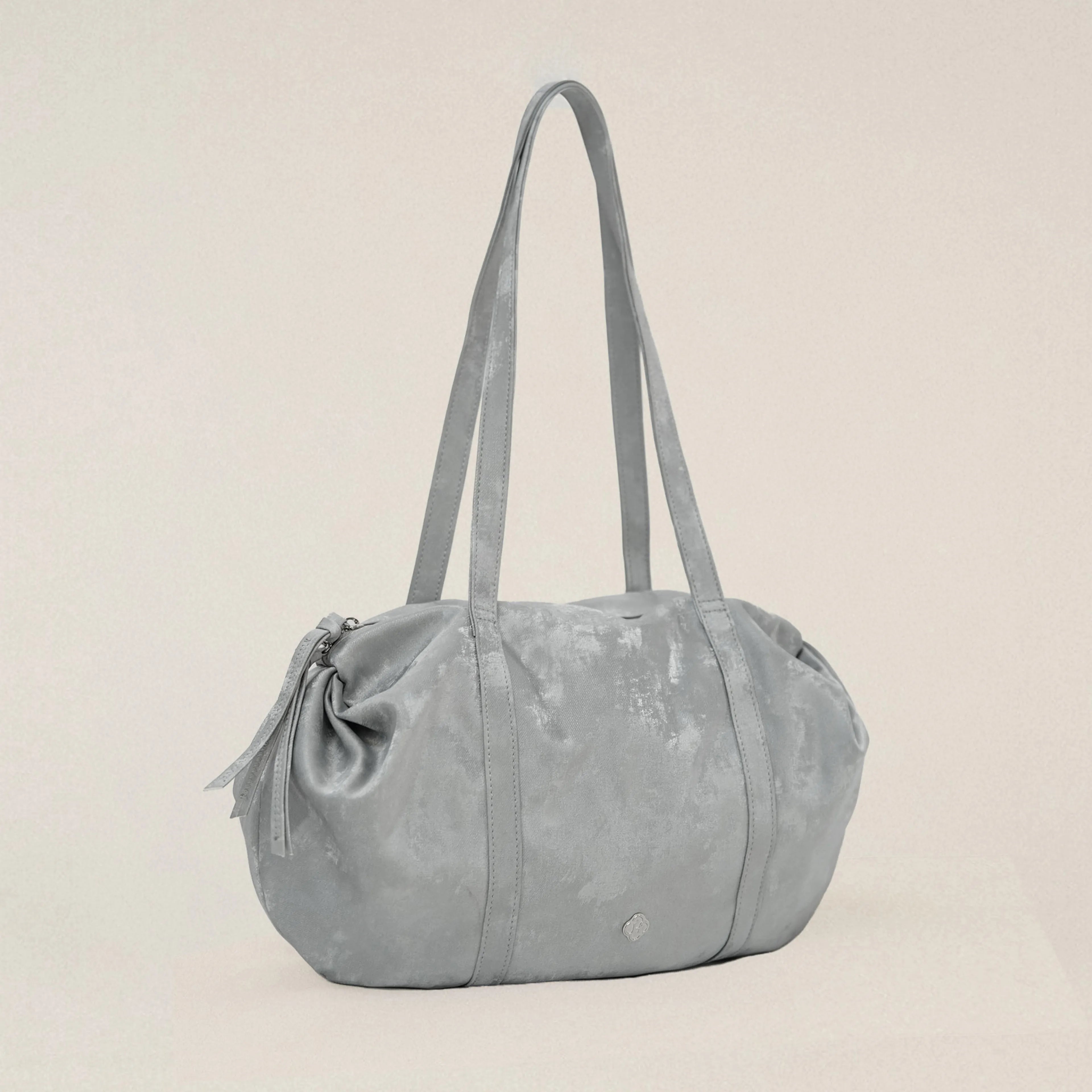 Heeari Aurora Shirring Duffel Bag - Glossy Grey