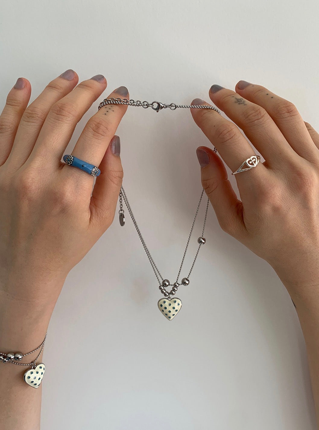 [NFF] Dot Heart Necklace-3colors