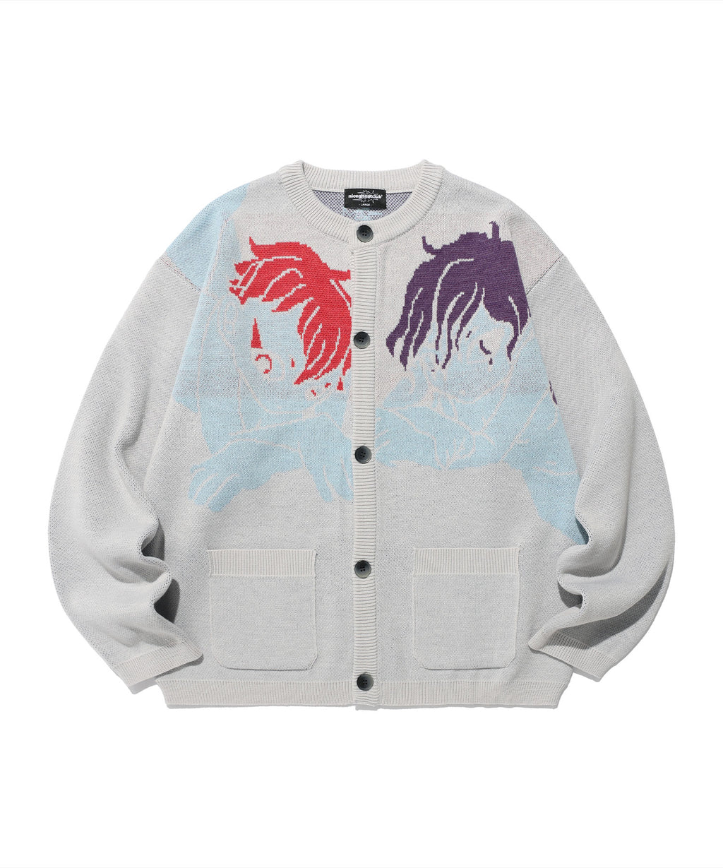 niceghostclub ANGELS KNIT CARDIGAN [GREY]