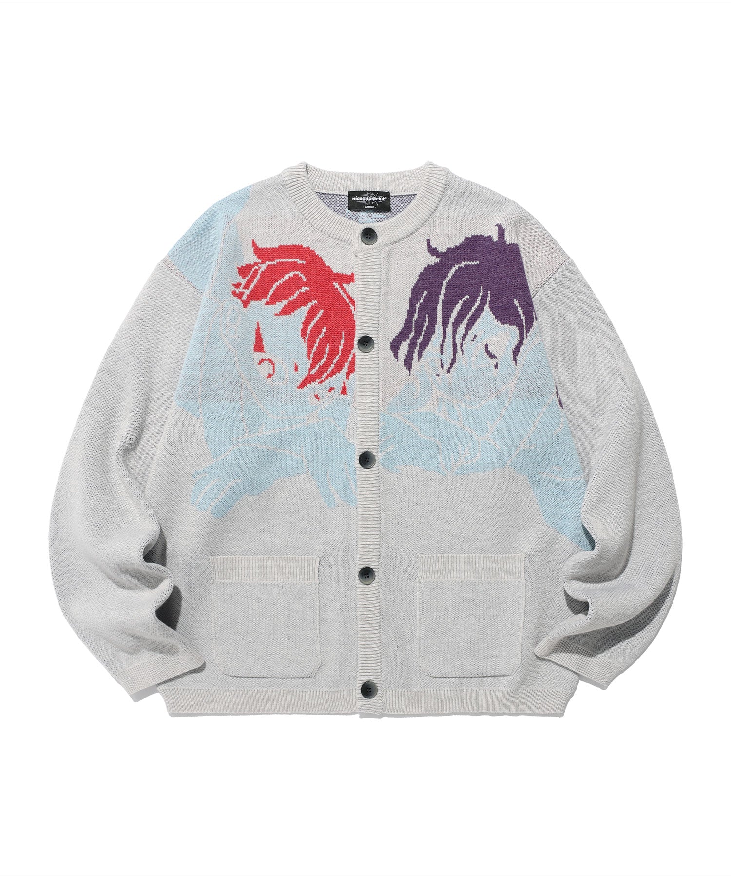 niceghostclub ANGELS KNIT CARDIGAN [GREY]