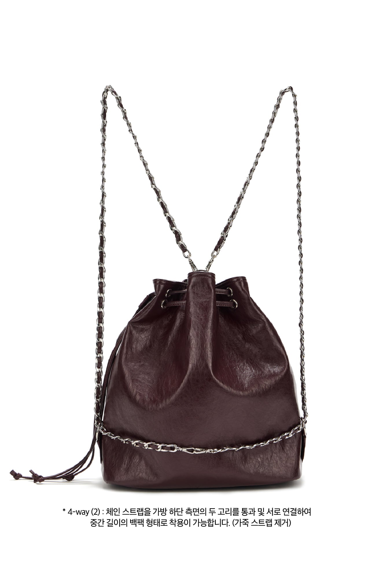 DEINET 5-WAY STUD POCKET MULTI BAG IN BURGUNDY