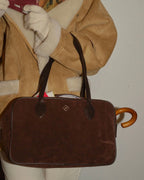 Heeari Sage Suede Square Bag / Brown