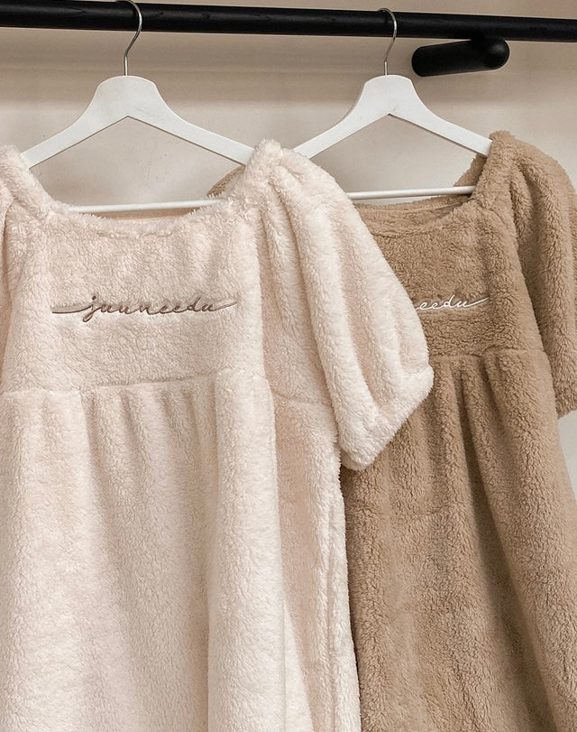 [韓國售出3000+⭐️] J'eu Teddy Short Sleeve Sleeping Dress Pajamas 2colors
