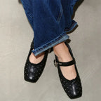 PAES Metal Stud Mary Jane - Black