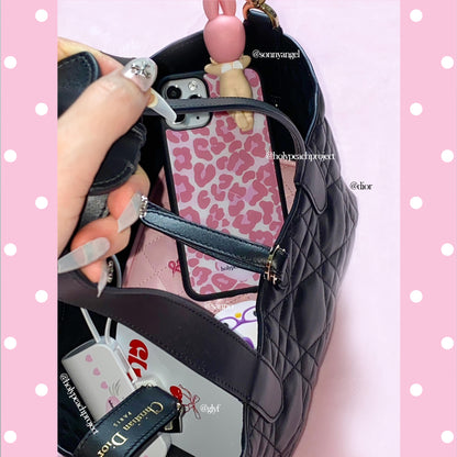 Leopard Glass Bumper iPhone Case - Pink