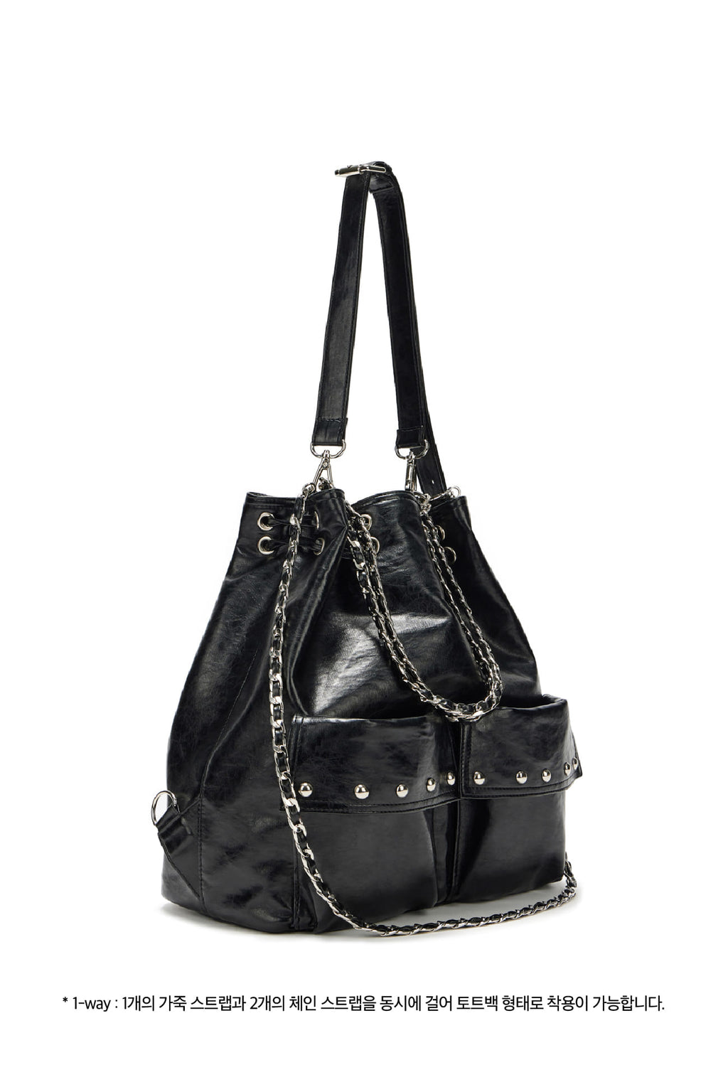 DEINET 5-WAY STUD POCKET MULTI BAG IN BLACK
