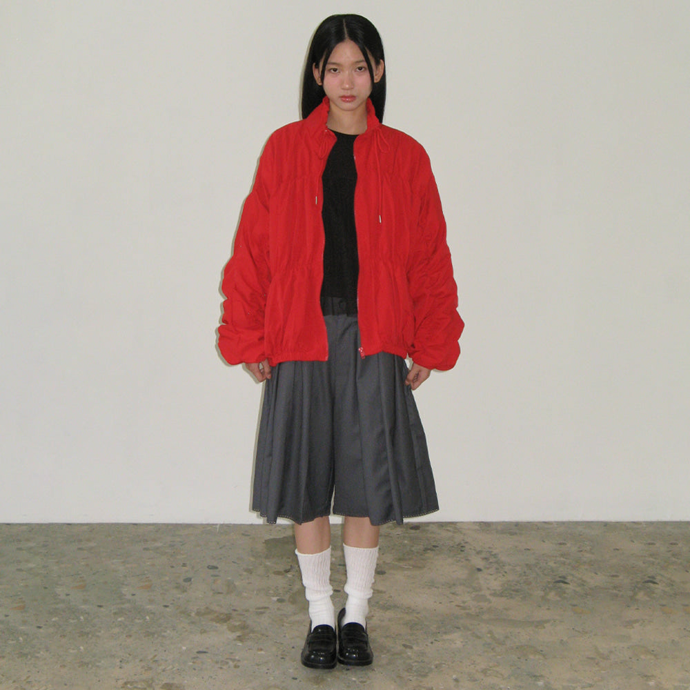 RONRON SHIRRING WIND JUMPER / RED