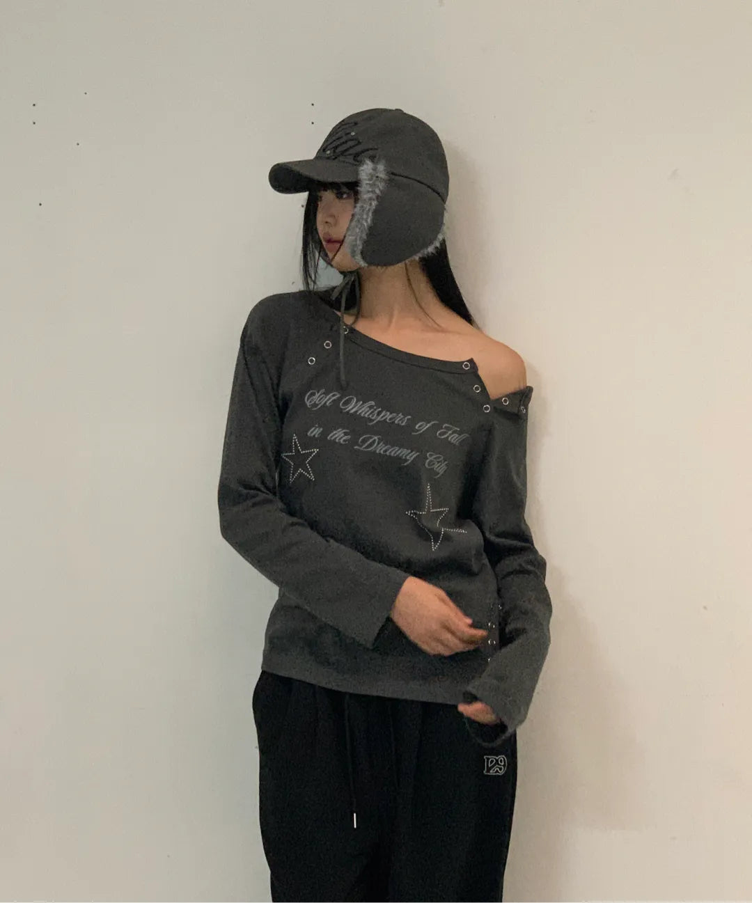 ILLIGO FLURRY EAR FALP CAP - CHARCOAL