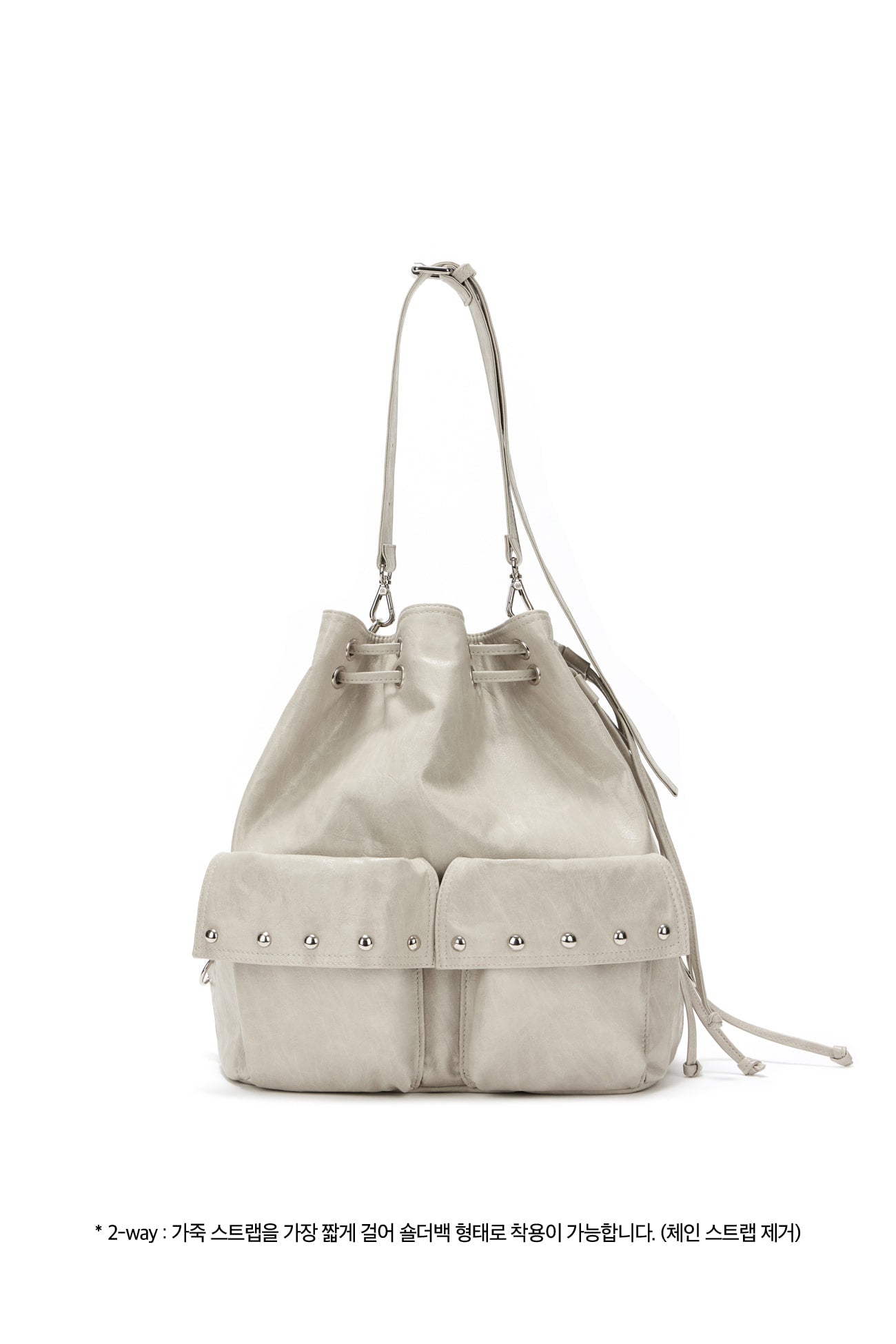 DEINET 5-WAY STUD POCKET MULTI BAG IN ASH BEIGE