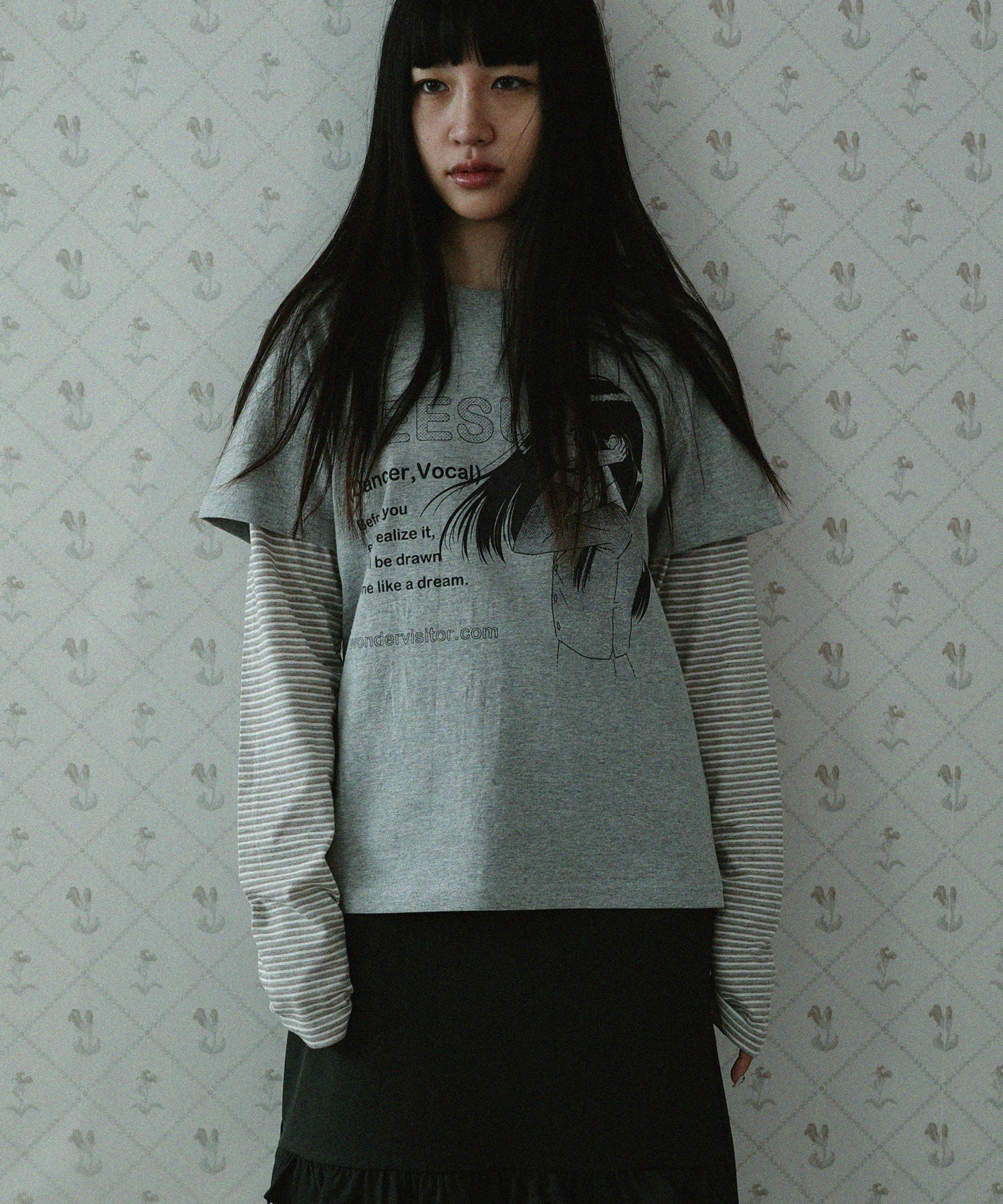 WONDERVISITOR HEESU PFP LAYERED LS-T / MELANGE GREY
